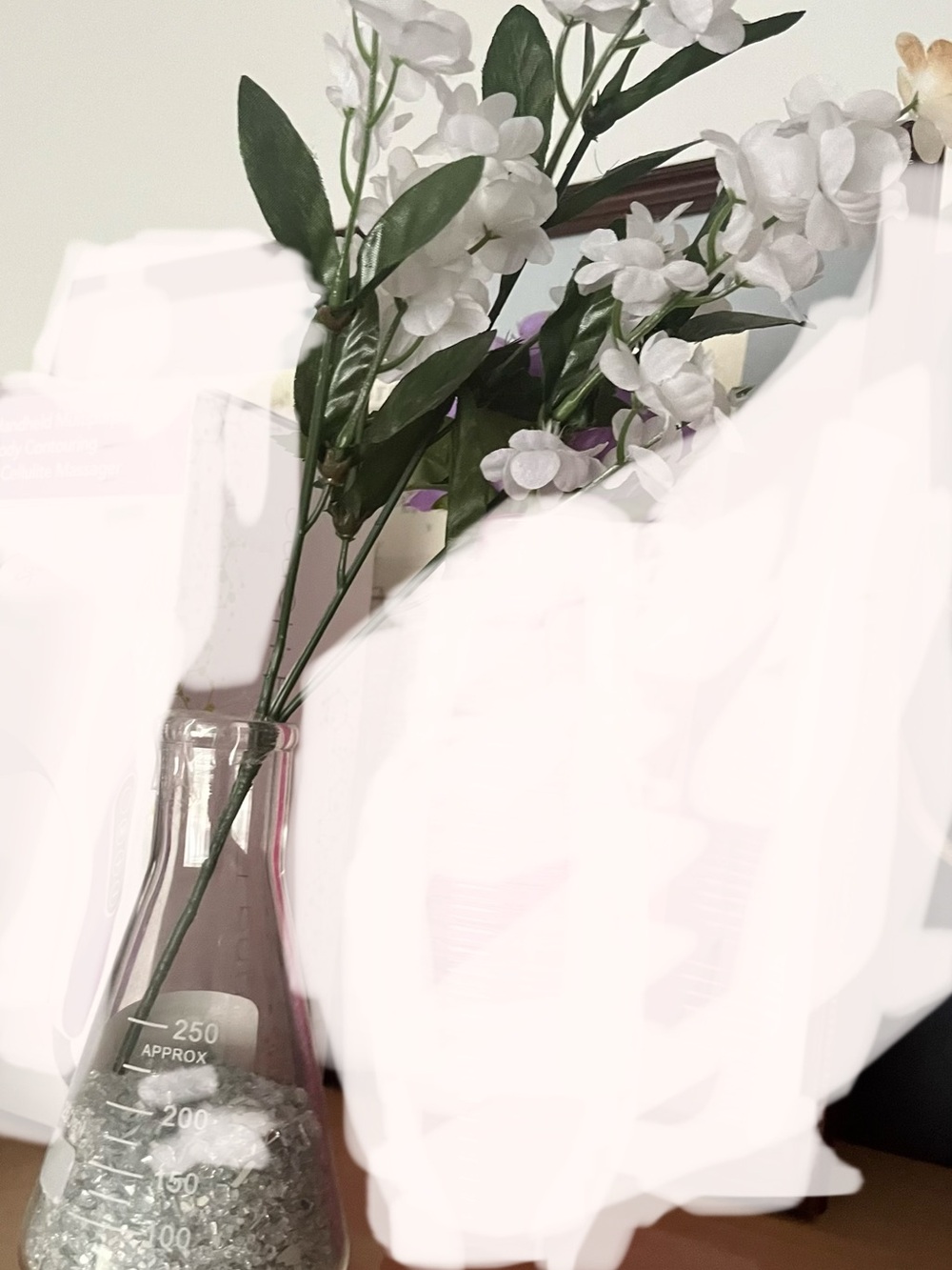 Erlenmeyer beaker used as a decorative vase